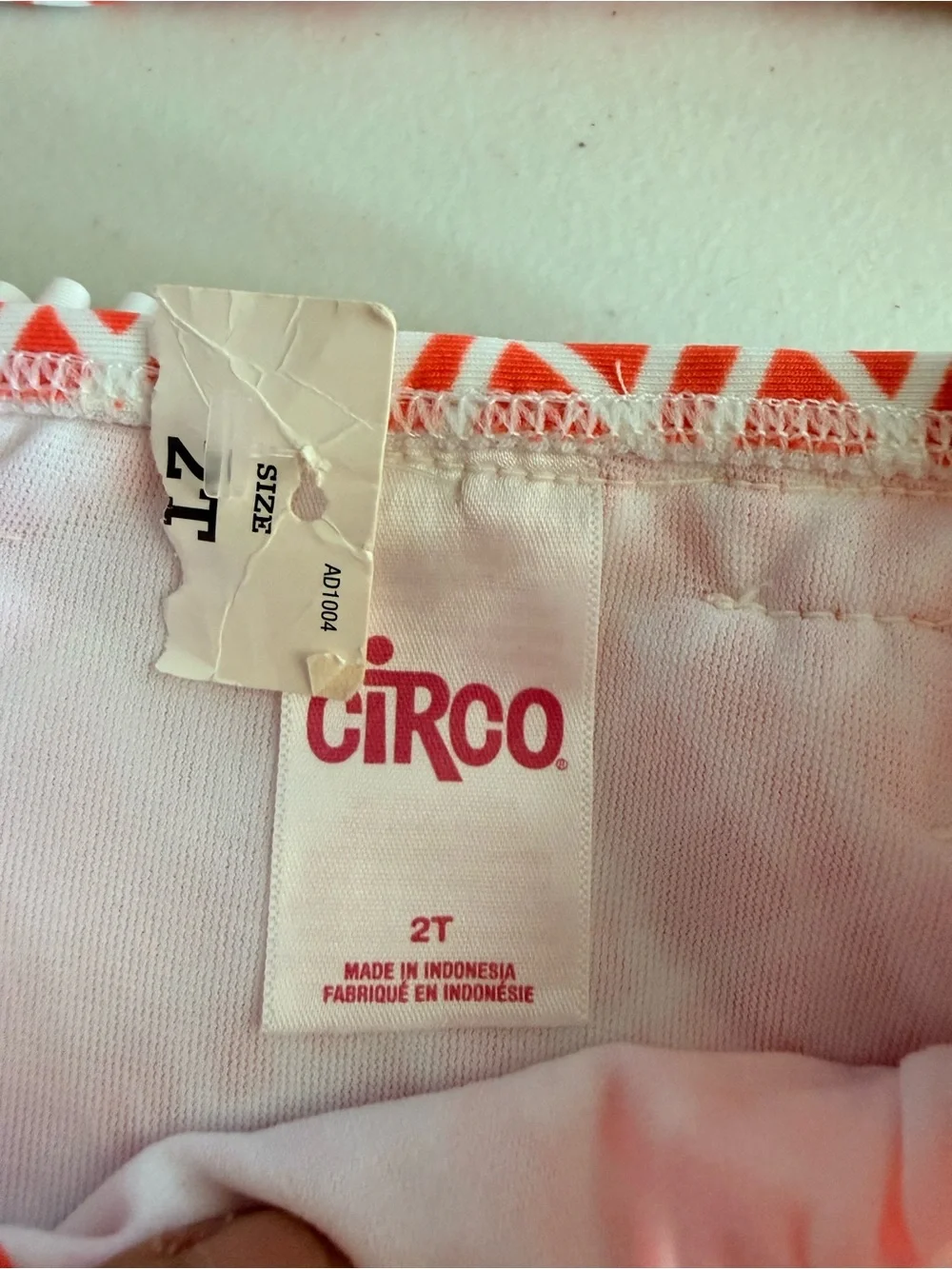 Circo Girls Two-Piece Ruffle Bikini Set - Coral/White.   Size 2 T